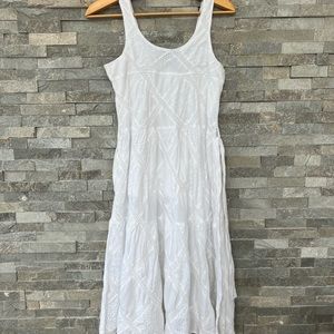Kiel James Patrick White Summer Eyelet Maxi Dress Small